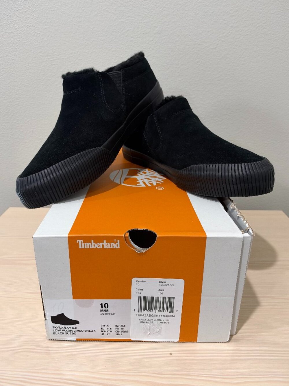 NWB Timberland Skyla Bay 2.0 Low Warm Lined Slip-On Black Womens Size 10